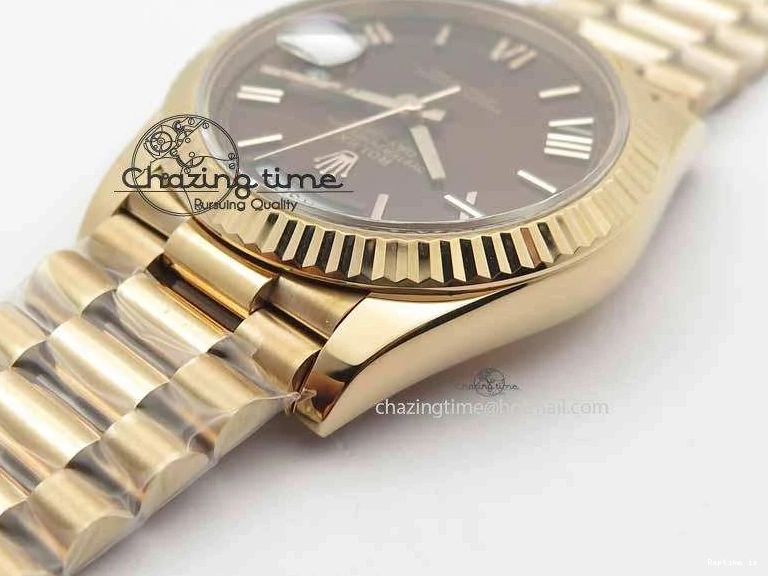 1226 Sophisticated Day-Date 40mm 228239 RG Noob 1:1 Best Edition Brown Roman Dial On RG President Bracelet A 3707